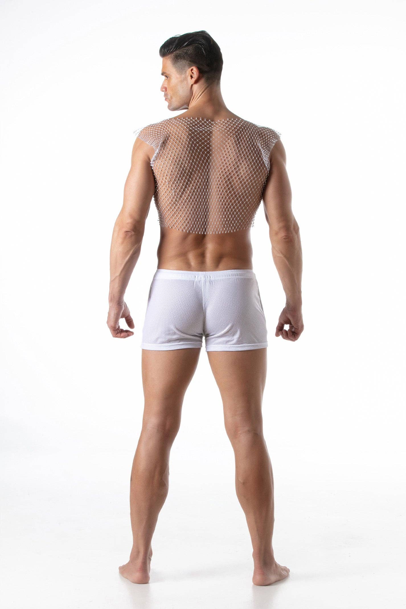 LEADER - Mesh Party-tanktop wit: L