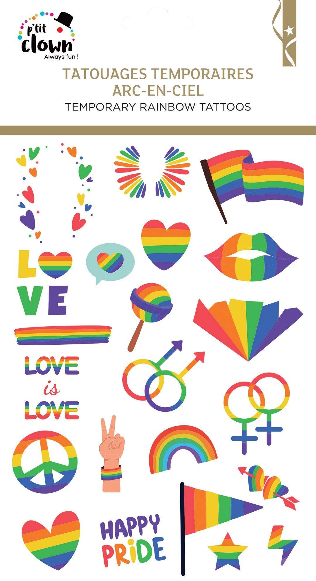 P'tit Clown - Regenboog Tatoeages