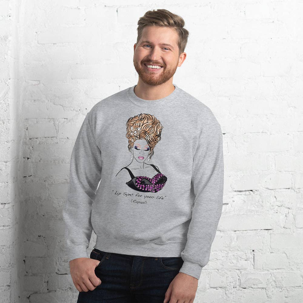 El loco del Pelo Rizo - Sweatshirt, uniseks, Rupaul: Blanco / M