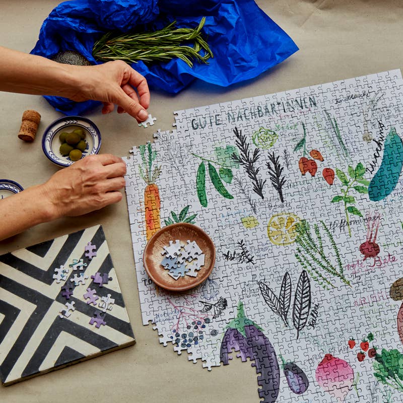 Wonderpieces - »Gute Nachbar*innen« puzzel | Illustratie Rinah Lang