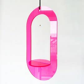 All Things We Like - XL plantenhanger ovaal in neonroze, 20 cm