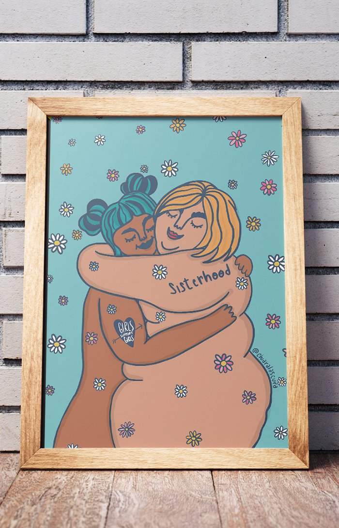 Chiaralascura - Sisterhood - Feministische kunstafdruk: A3