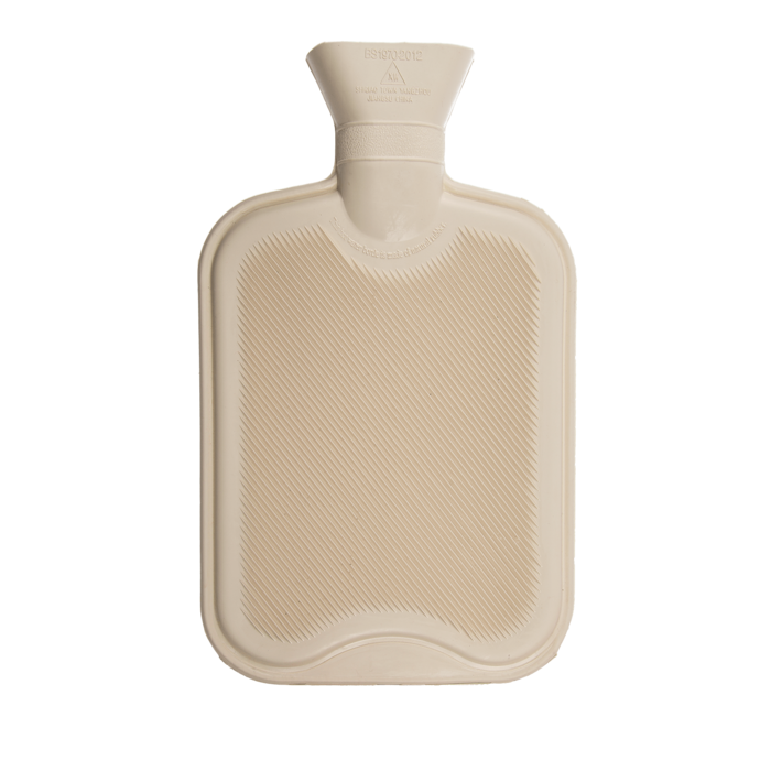 Out of the blue KG - Warmwaterkruik ivoorkleurig 'Pride' met polyester hoes van 100%, 2 liter, ca. 18 x 34 cm, met ophanghaak