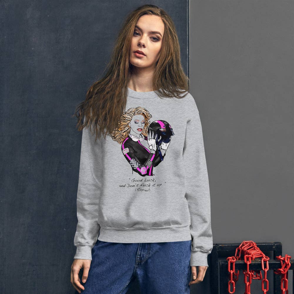 El loco del Pelo Rizo - Sweatshirt, uniseks, Rupaul: Blanco / L