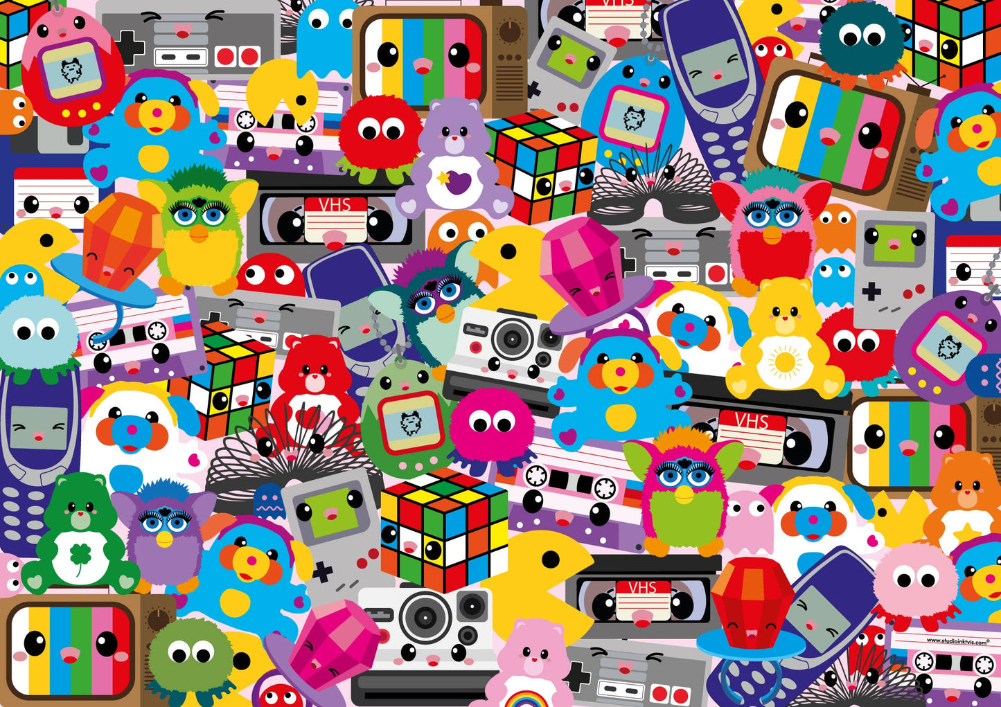 Studio Inktvis B.V. - Vintage retro puzzel van 1000 stukjes met 80's en 90's thema