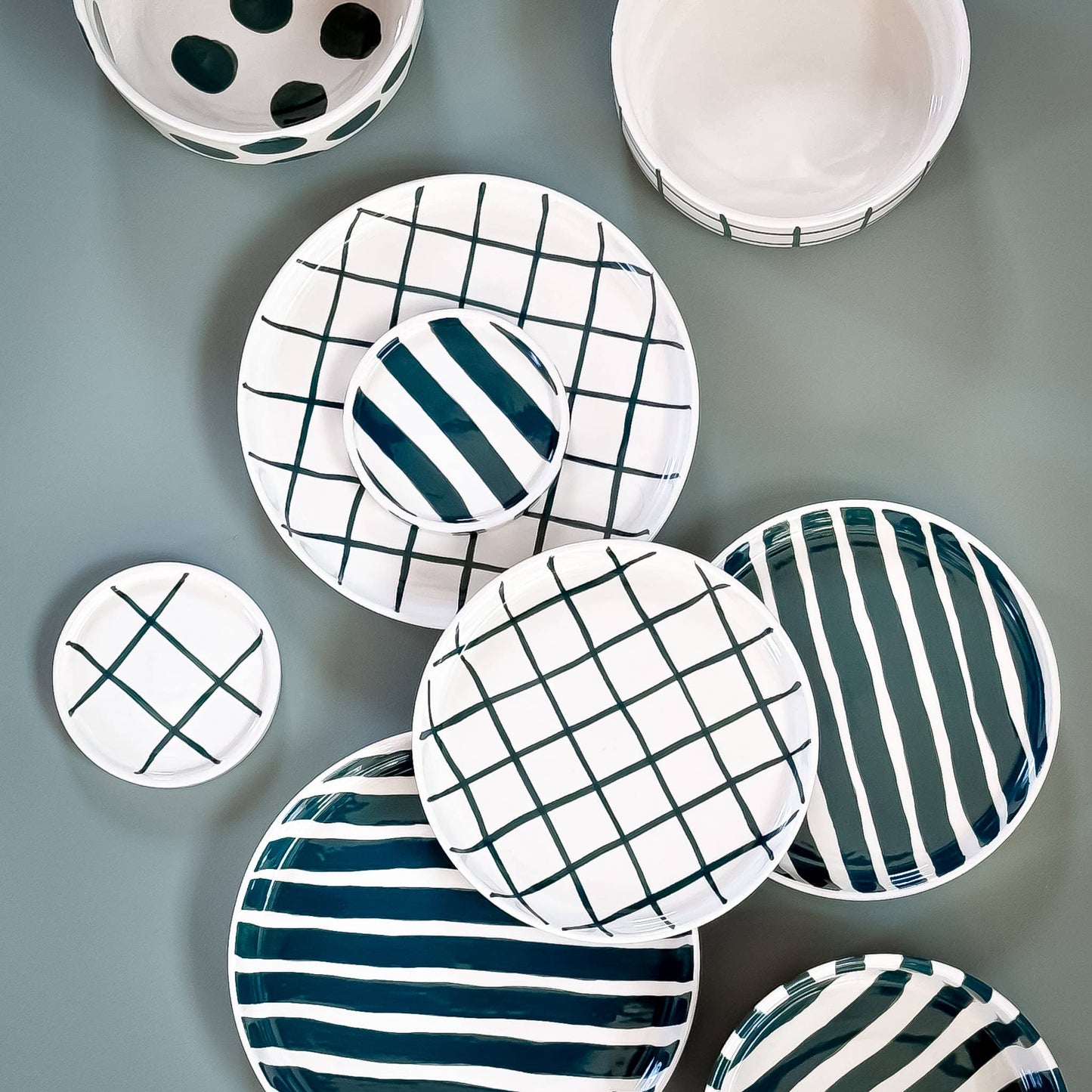 Magazin Minori - Espresso Dots - zacht groen (2-delige set - 4 stuks)