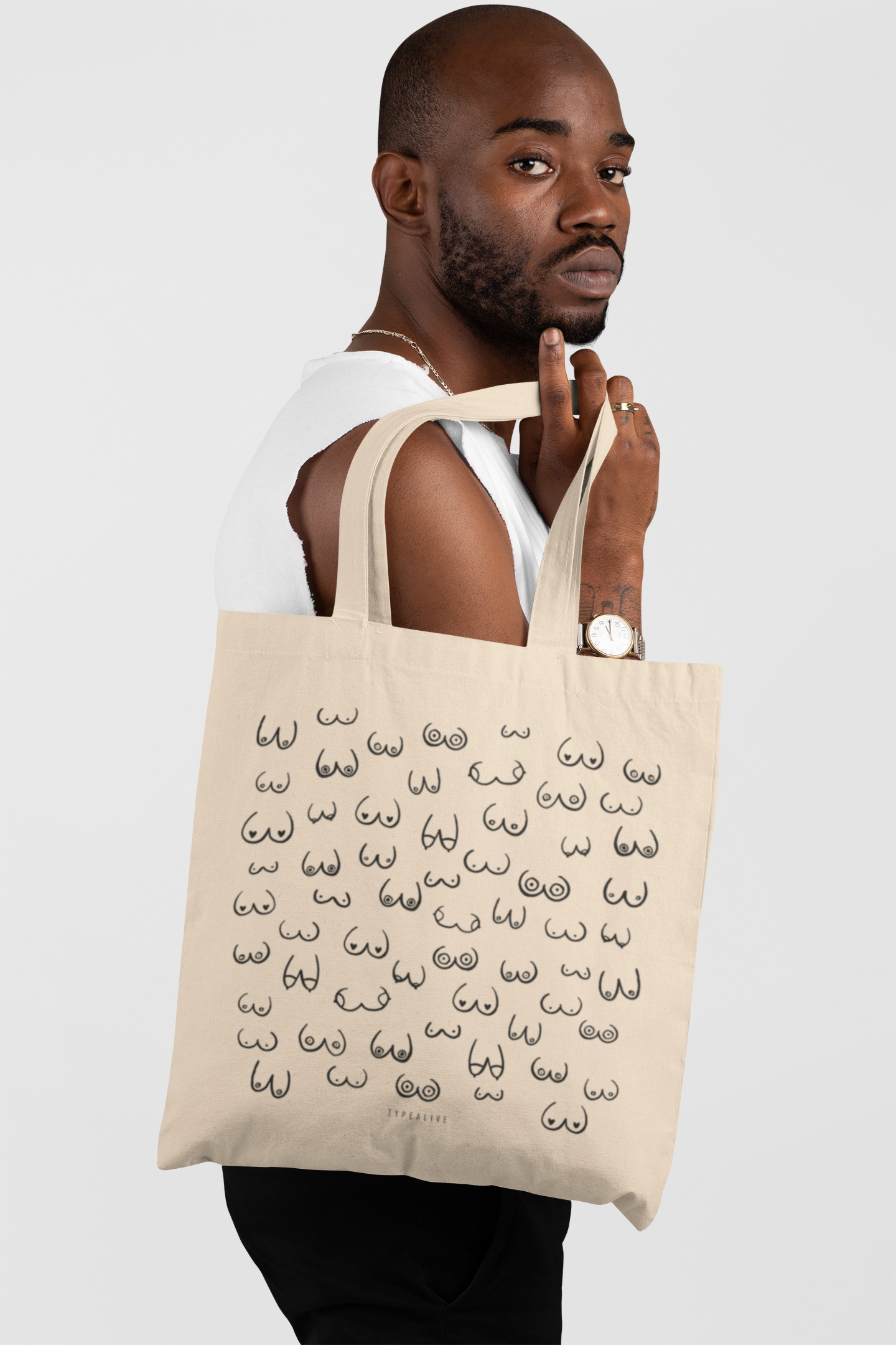 typealive - Katoenen tas/borsvrienden 'nature'