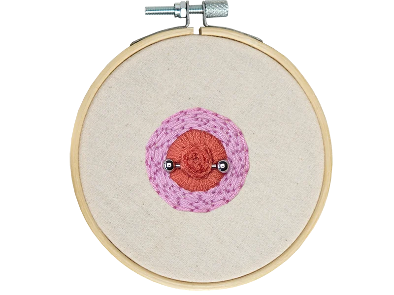 Nipple Embroidery Pink 10 cm