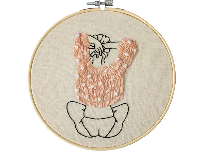 Kissing Dutch girls – Embroidered Wall Art kit 18cm (kopie)