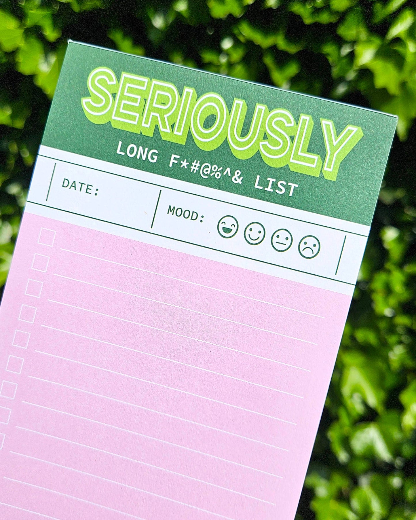 Studio Inktvis B.V. - Groen-roze grappig notitieblokje 'Seriously long funking to do list'