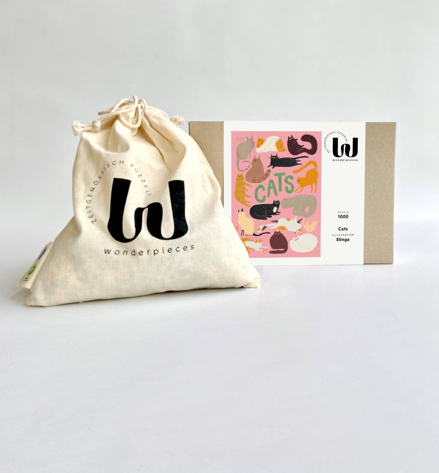 Wonderpieces - «Cats» puzzel | Illustratie van Slinga
