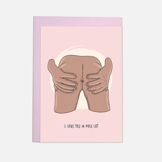 Kaart Blanche - Wenskaart 'Hole lot love': Black / Single
