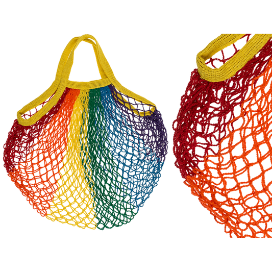 Out of the blue KG - Boodschappennet met handvat in regenboogkleuren