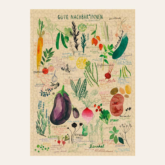 Wonderpieces - »Gute Nachbar*innen« puzzel | Illustratie Rinah Lang