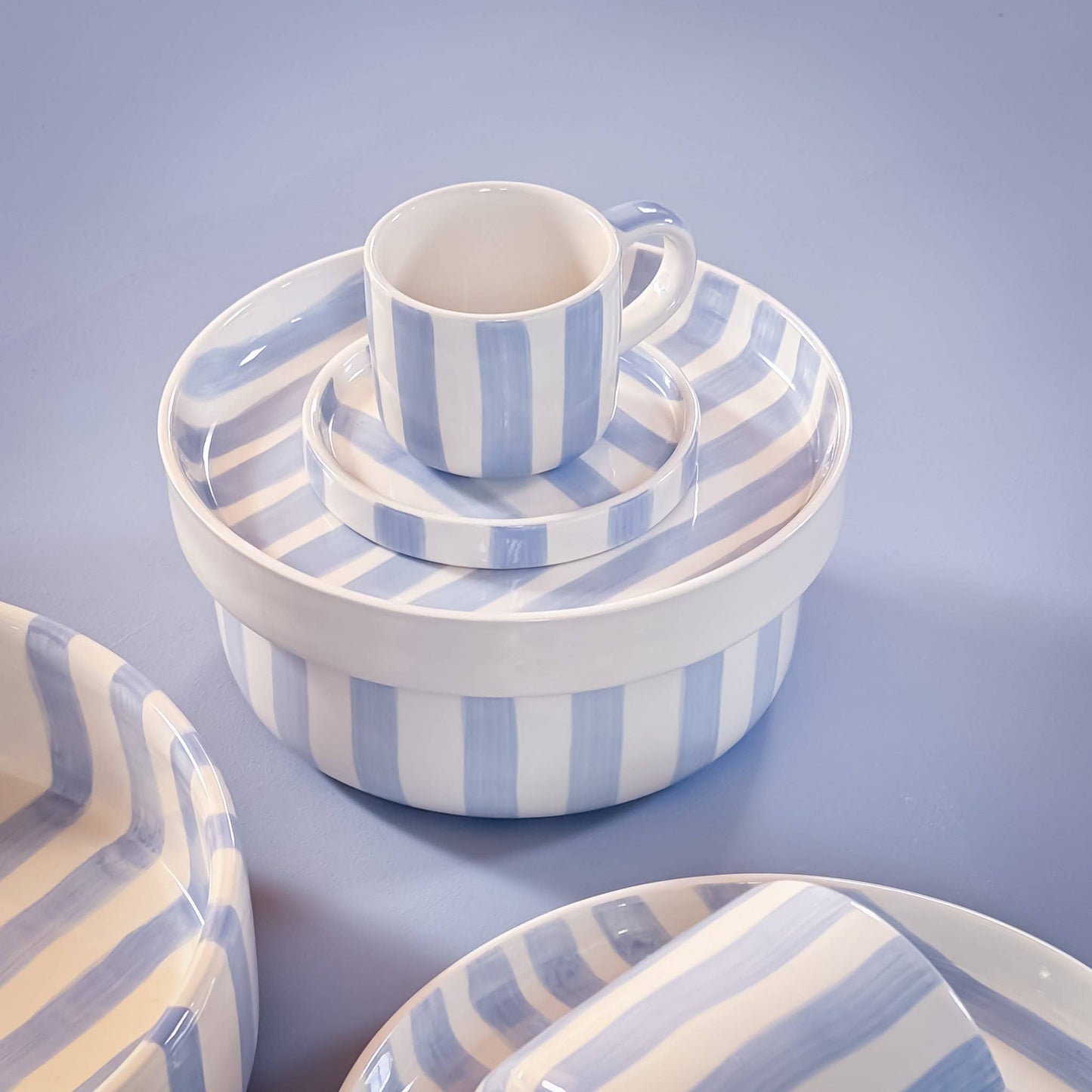 Magazin Minori - Teller klein Stripes - morning azzurro