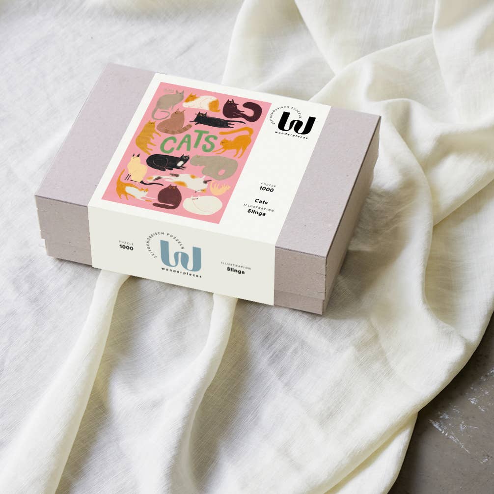 Wonderpieces - «Cats» puzzel | Illustratie van Slinga