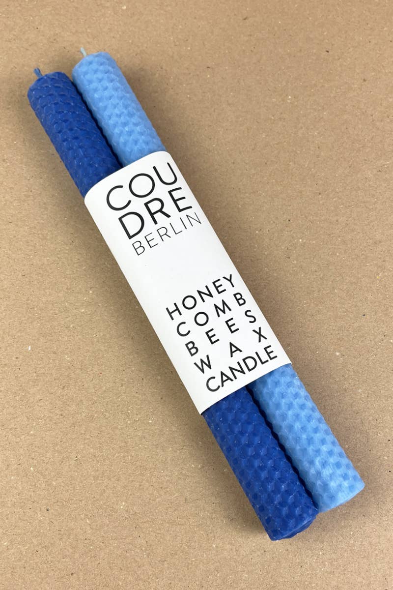 Hand Rolled Beeswax Stick Candles Set - Blue Ocean