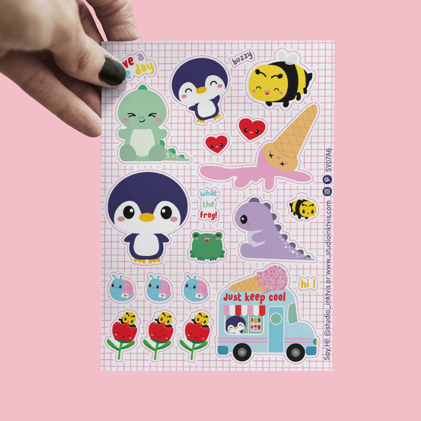 Studio Inktvis B.V. - Stickervel Penguin en Ice Cream Truck