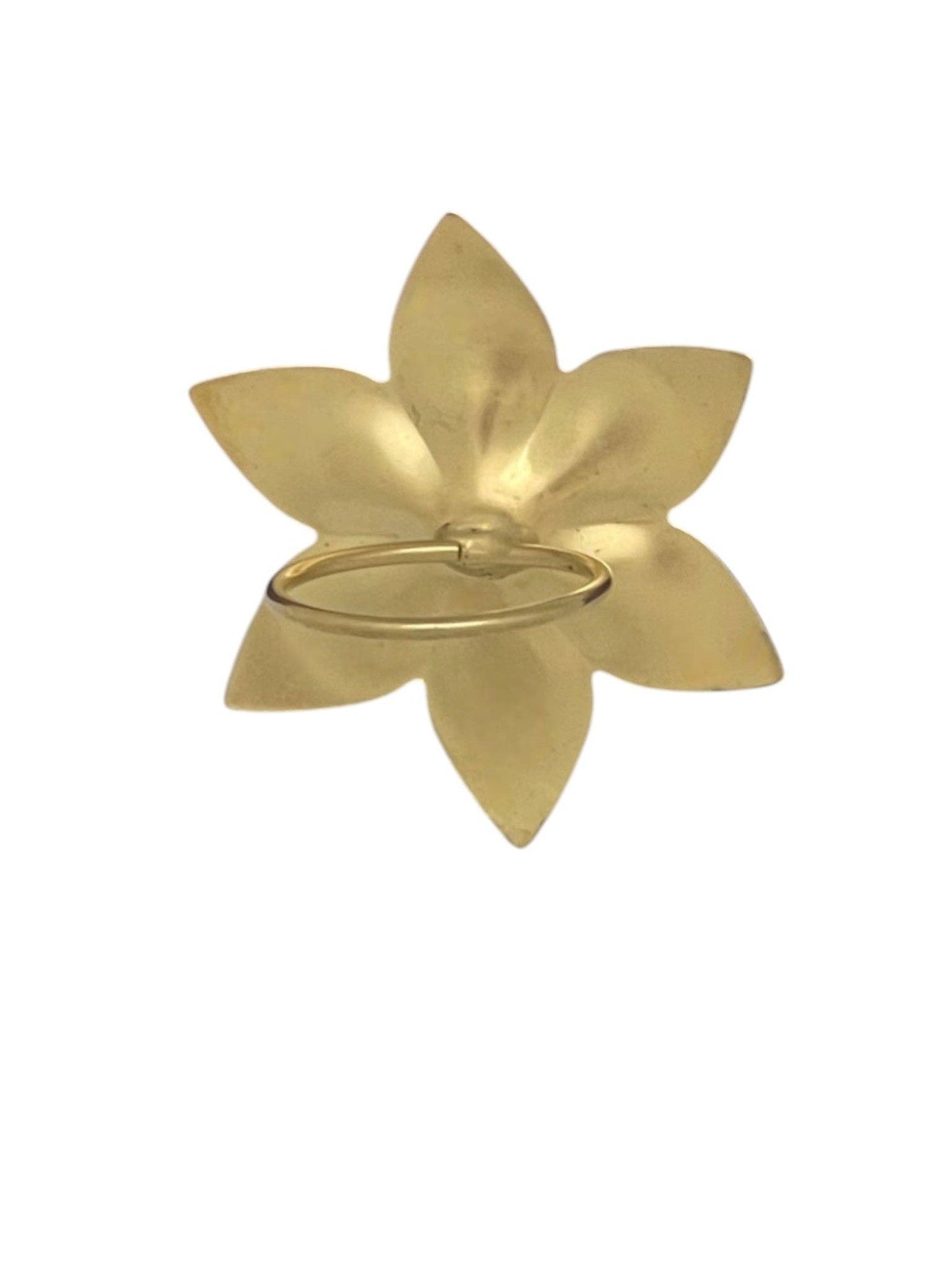 Gloria Mago - Messingring met 3D-bloem, 10 µ zilver of verguld: Plateado