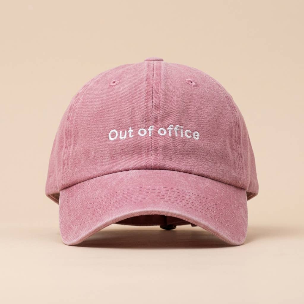Grasshopper - Out of Office blauwe geborduurde pet: Pink