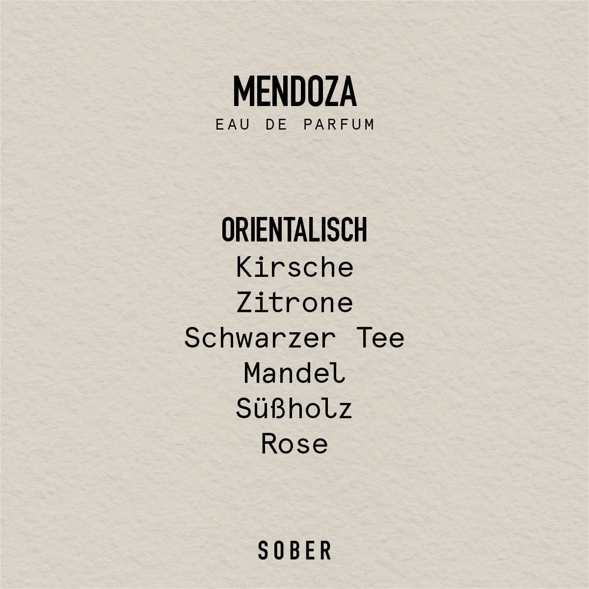 sober - MENDOZA - Eau de Parfum