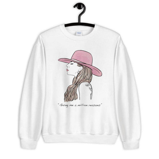 El loco del Pelo Rizo - Lady Gaga sweatshirt, uniseks: Blanco / M