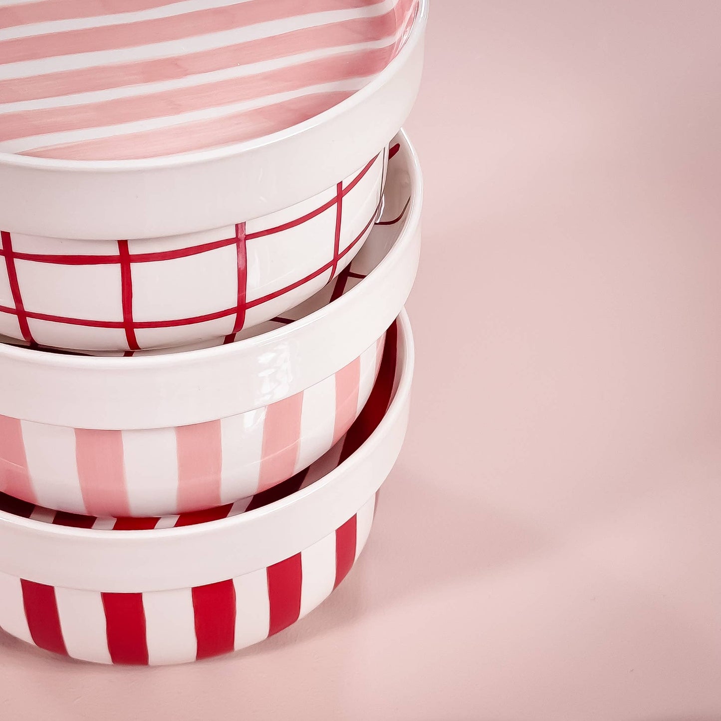 Magazin Minori - Schaal groot Stripes - incanto rose