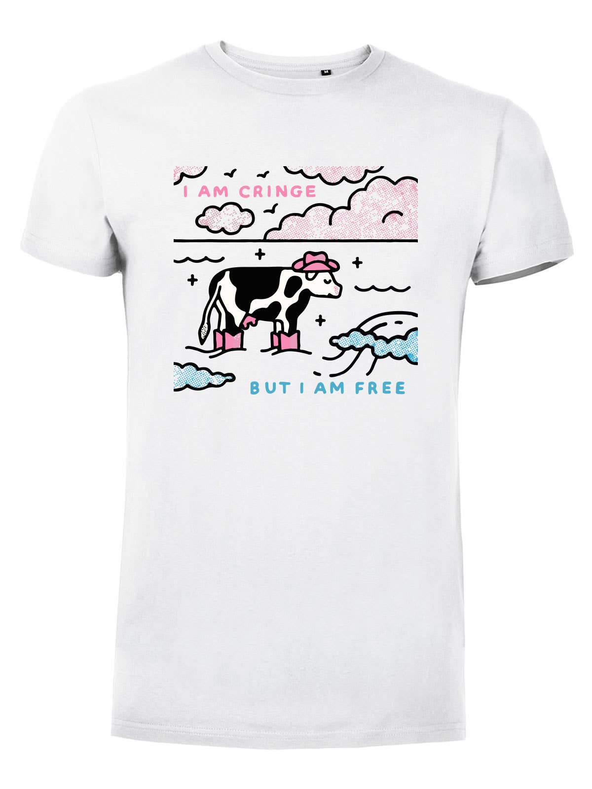 #MAISENZA - Bedrukt T-shirt - Ik ben Cringe maar ik ben Vrij: Wit / M