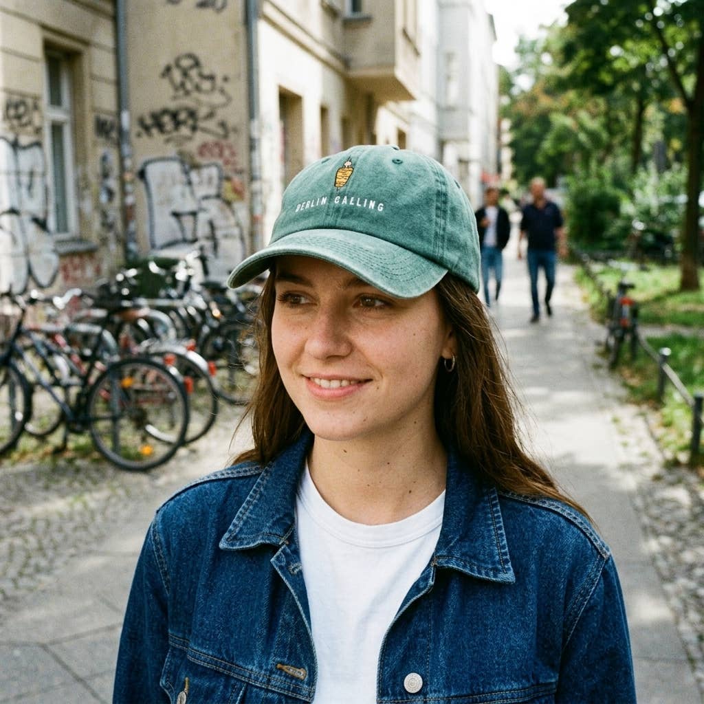 Grasshopper - Berlin Calling groene geborduurde pet: Blauw