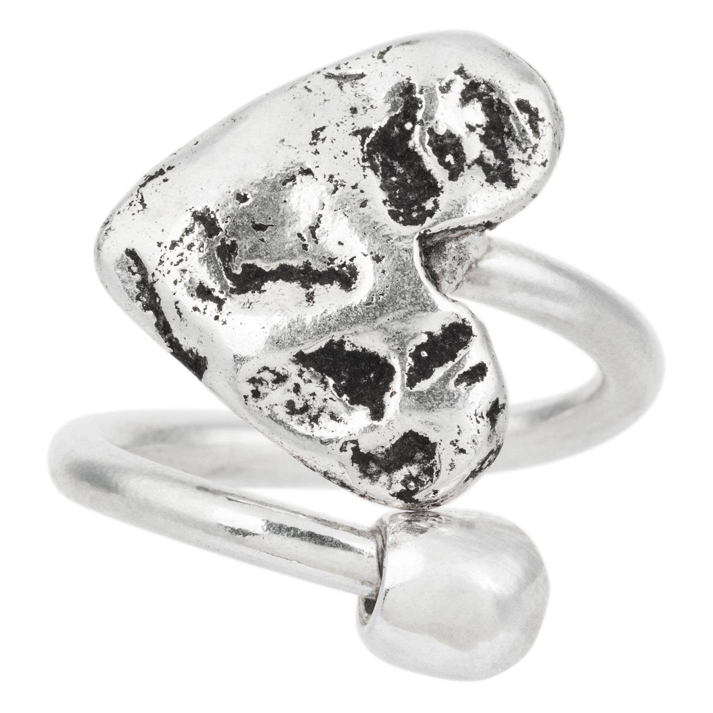 Gloria Mago - 925 verzilverde ring „hart van steen”