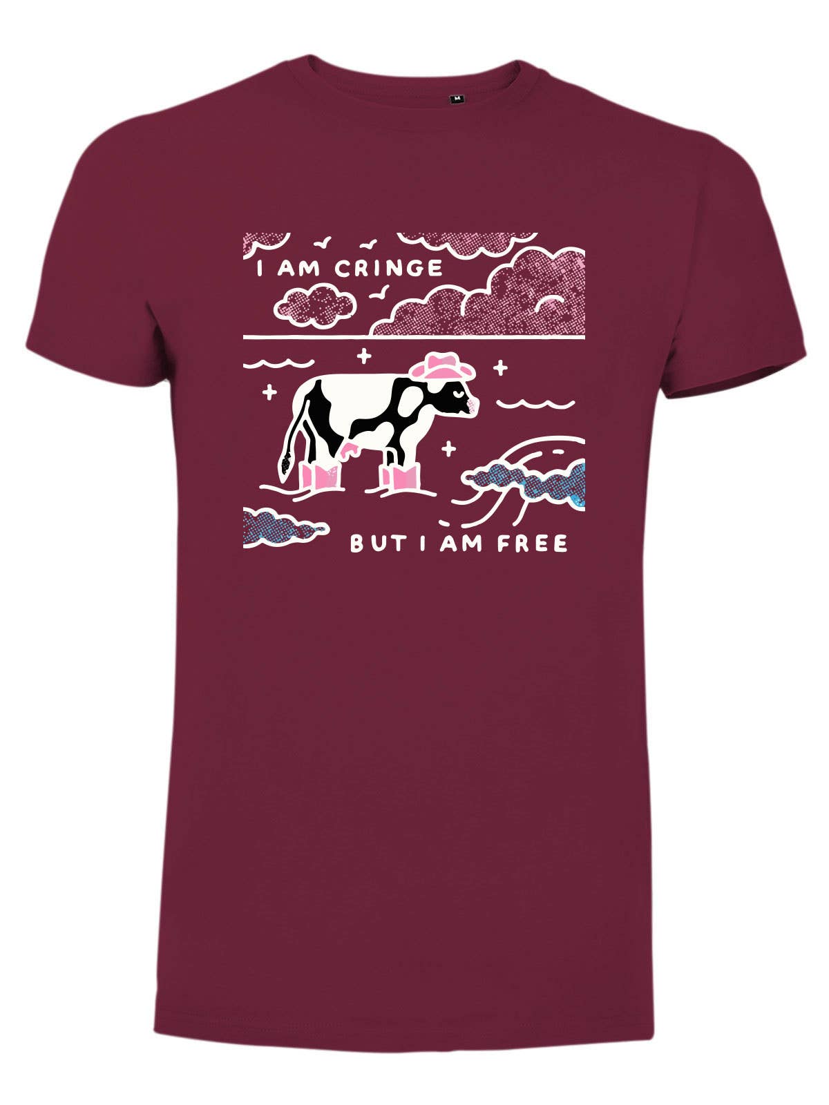 #MAISENZA - Bedrukt T-shirt - Ik ben Cringe maar ik ben Vrij: Wit / M