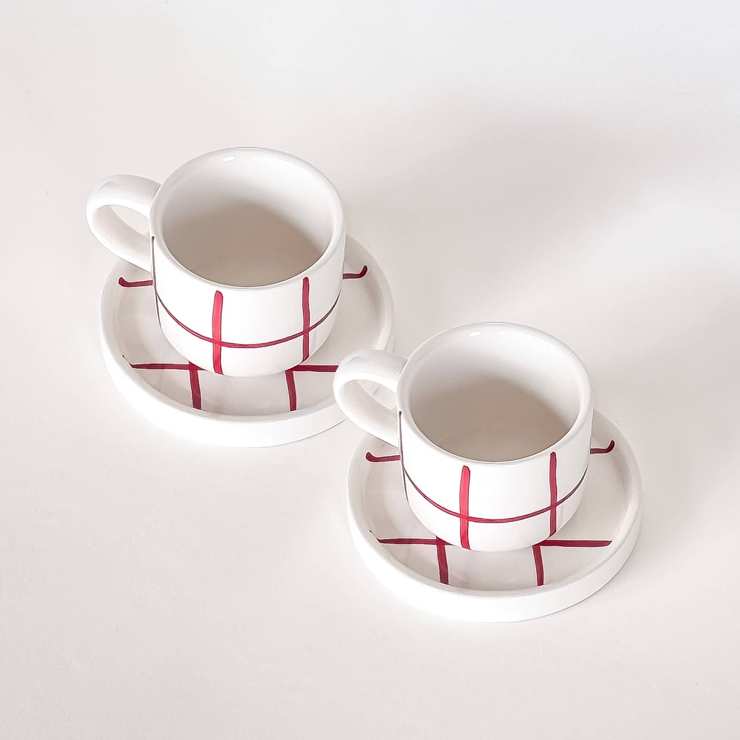 Magazin Minori - Espresso Grid - tramonto rood (2-delige set - 4 onderdelen)