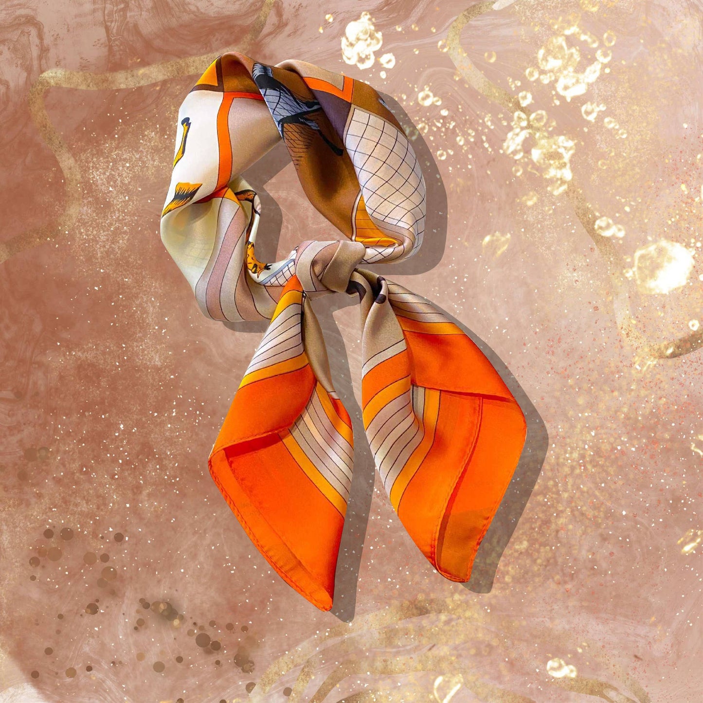 Lourens Exclusive - Sjaaltje - trendy kleurrijk - 70 x 70cm - silk
