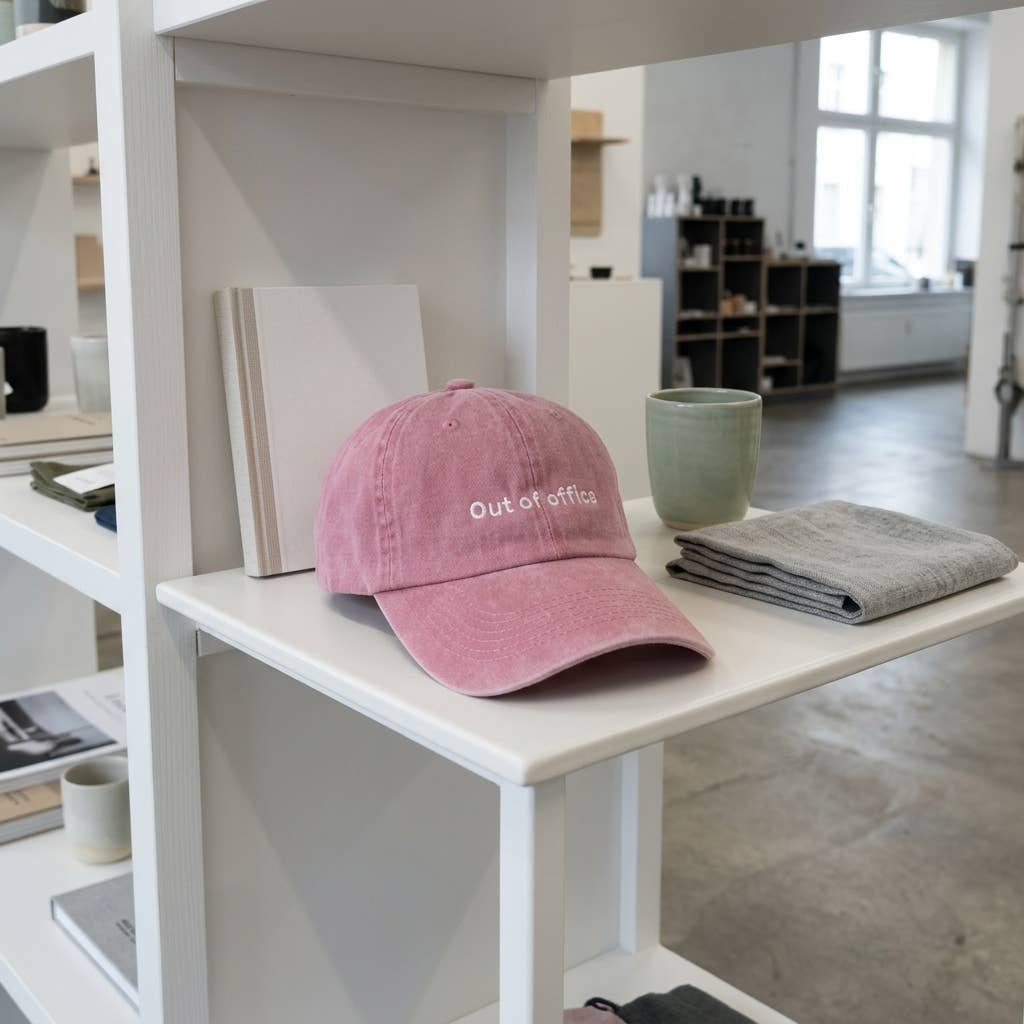 Grasshopper - Out of Office blauwe geborduurde pet: Pink