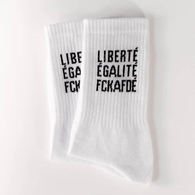 arrel - responsible apparel - FCKAFDÉ statement sokken - wit: 43-46