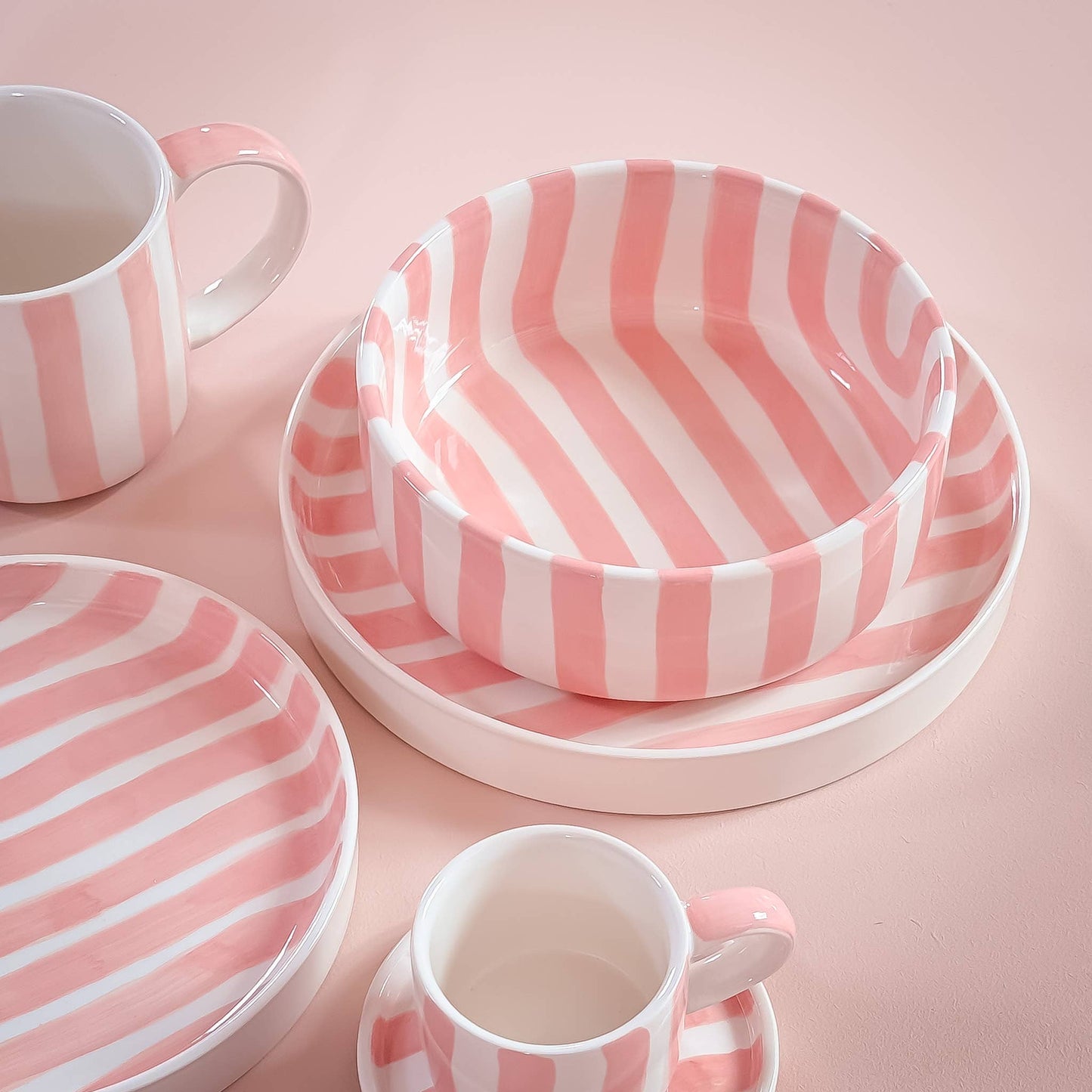 Magazin Minori - Schaal groot Stripes - incanto rose