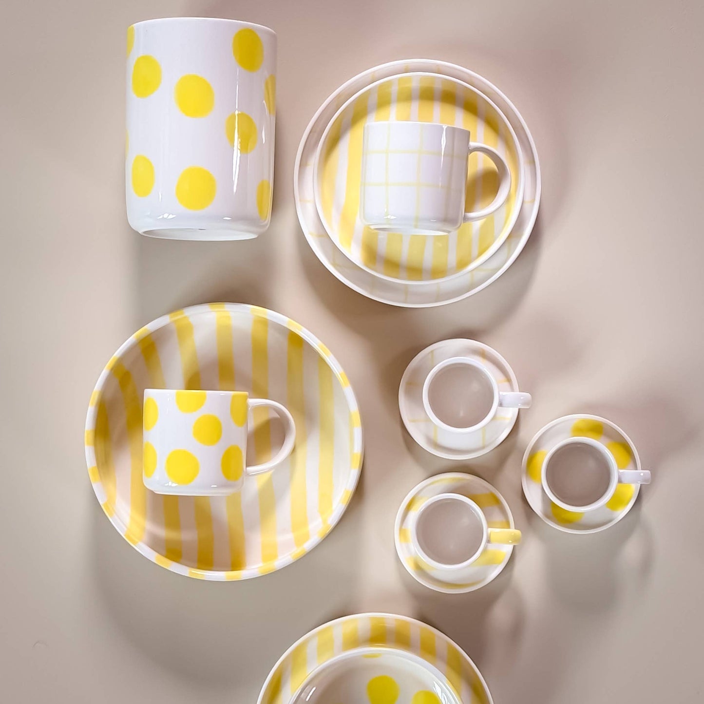 Magazin Minori - Espresso Stripes - beach yellow (set van 2, totaal 4 stuks)