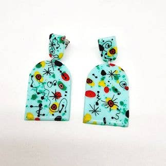 PASTACUITA - Grote hangende oorbellen in surrealistische stijl: Lavender_90-212 / Polymeerklei en roestvrij staal