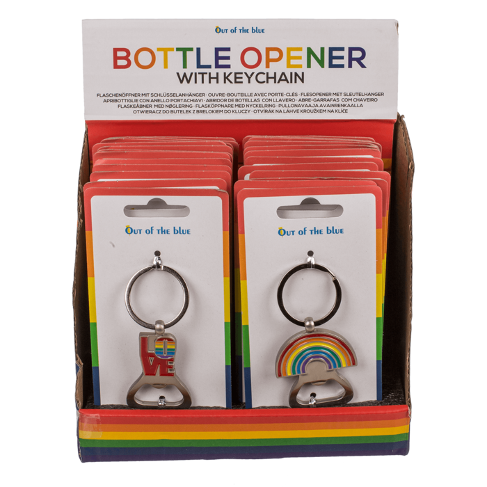 Out of the blue KG - Metalen flesopener Pride, ca. 8,3 x 3,2 cm, 4 designs