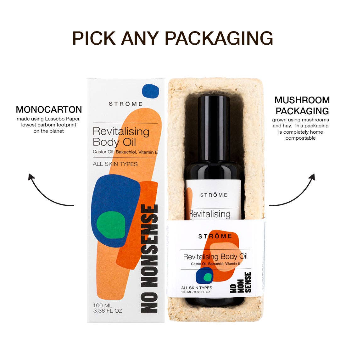 Ströme - REVITALISING BODY OIL: Mushroom Packaging