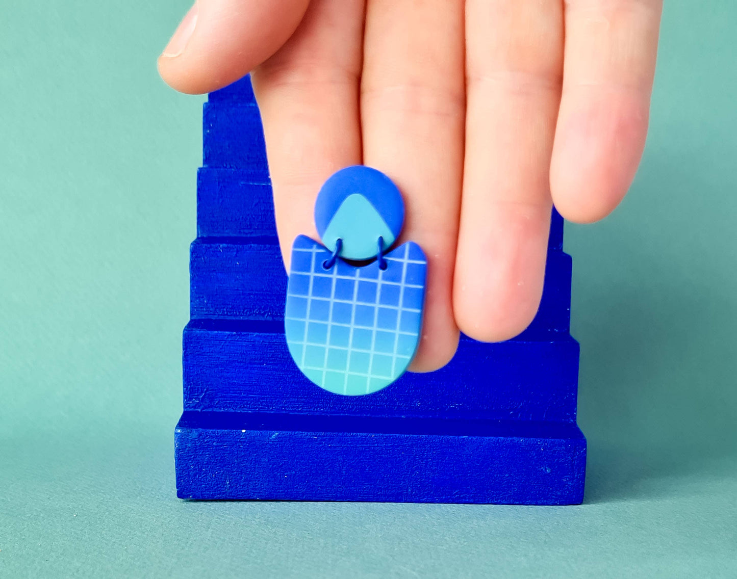 Mono - Groene en lila handgemaakte oorbellen van polymeerklei in 4 stijlen (Kopie): 3