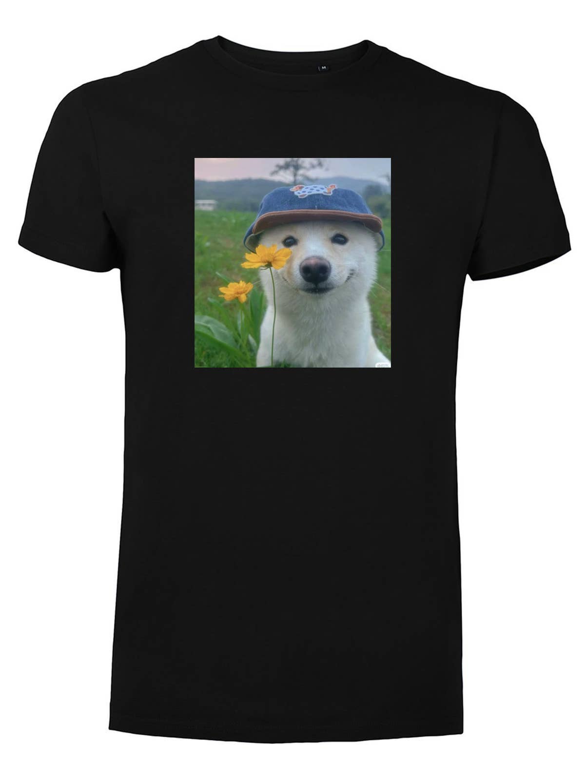 #MAISENZA - T-shirt - BloemenHond: Black / L