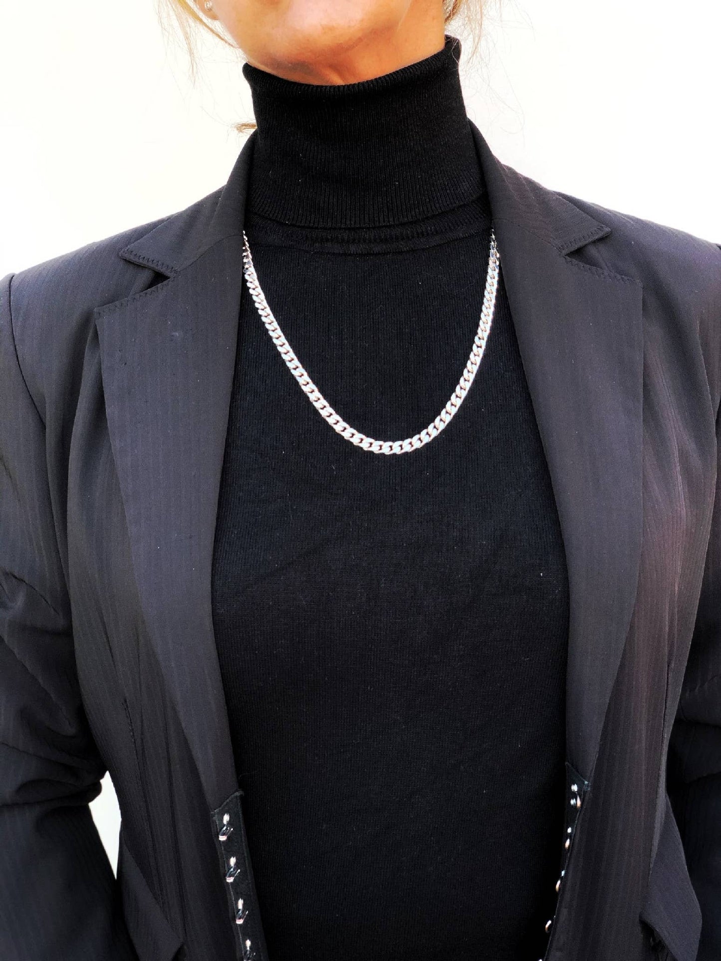 Gloria Mago - Zilveren ketting diamant verguld messing 60cm