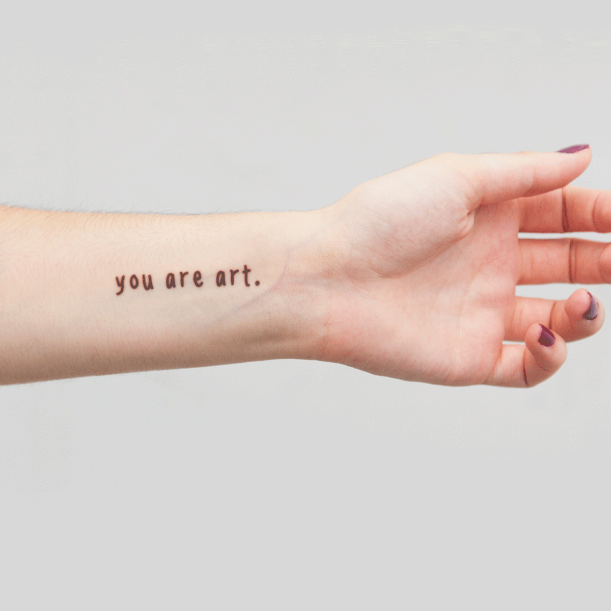 Tattoonie - YOU ARE ART tijdelijke tattoo (set van 2)