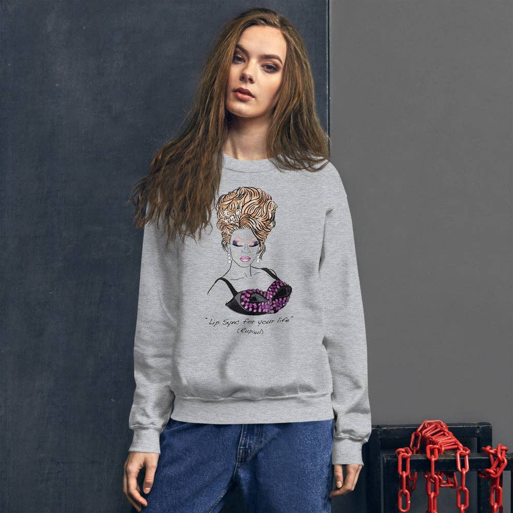 El loco del Pelo Rizo - Sweatshirt, uniseks, Rupaul: Blanco / M