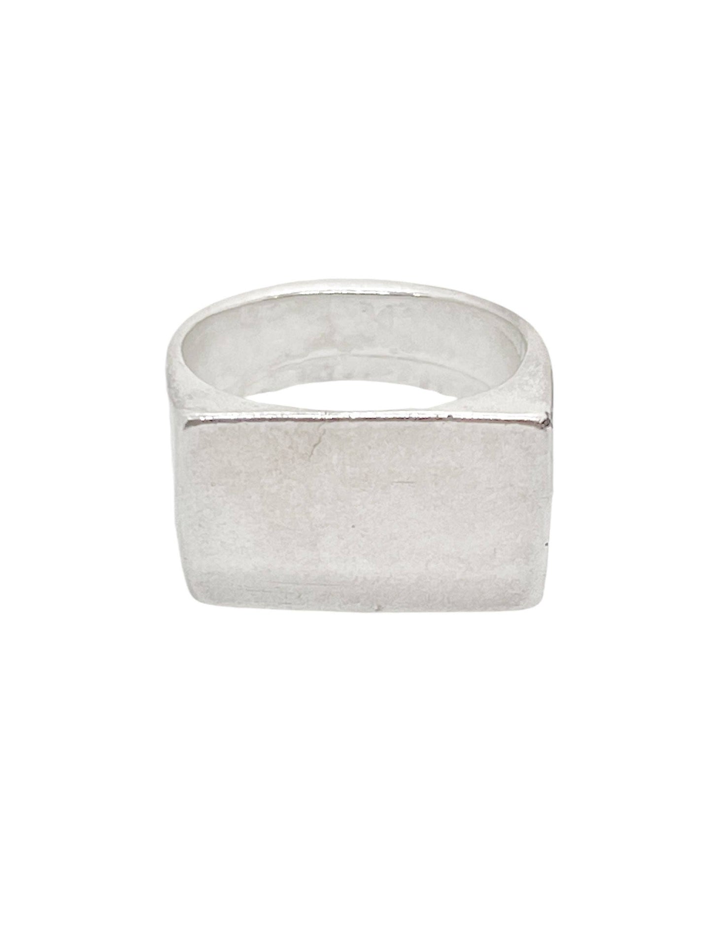 Gloria Mago - Blan zegelring in 7 micron zilver