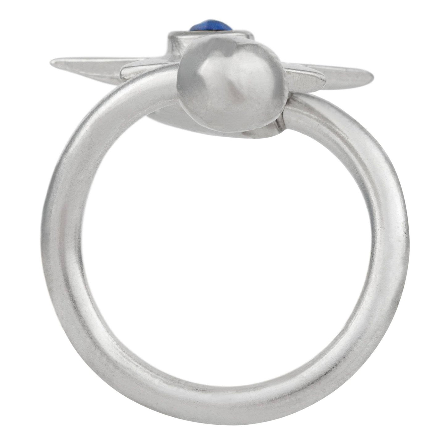 Gloria Mago - Swarovski kristal sterrenring blauw plata925