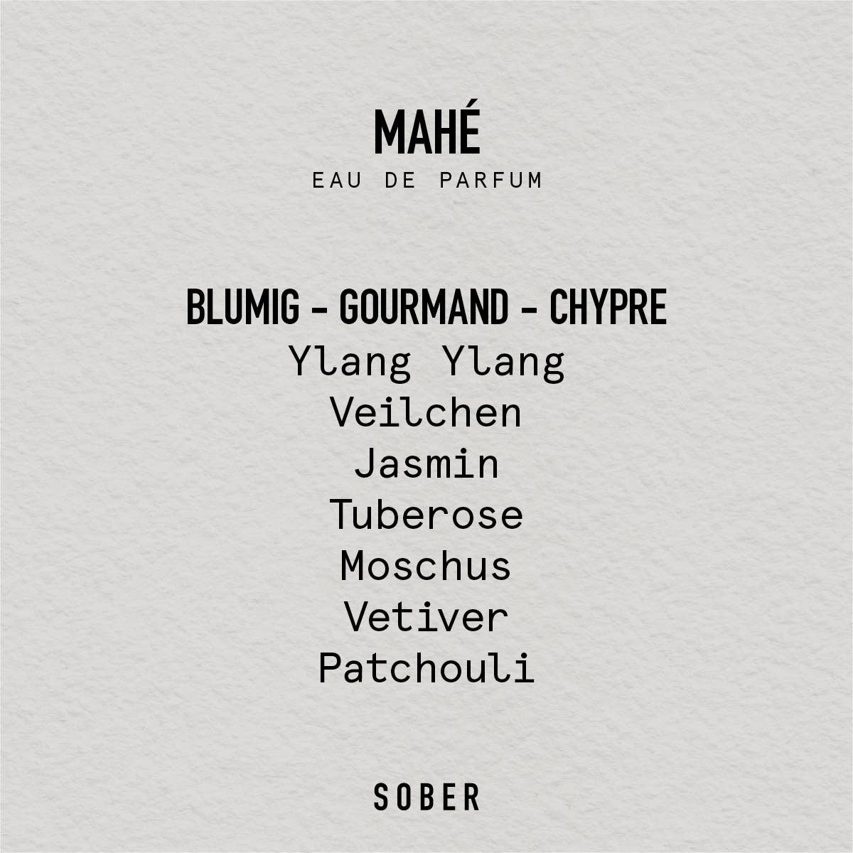 sober - MAHÉ - eau de parfum