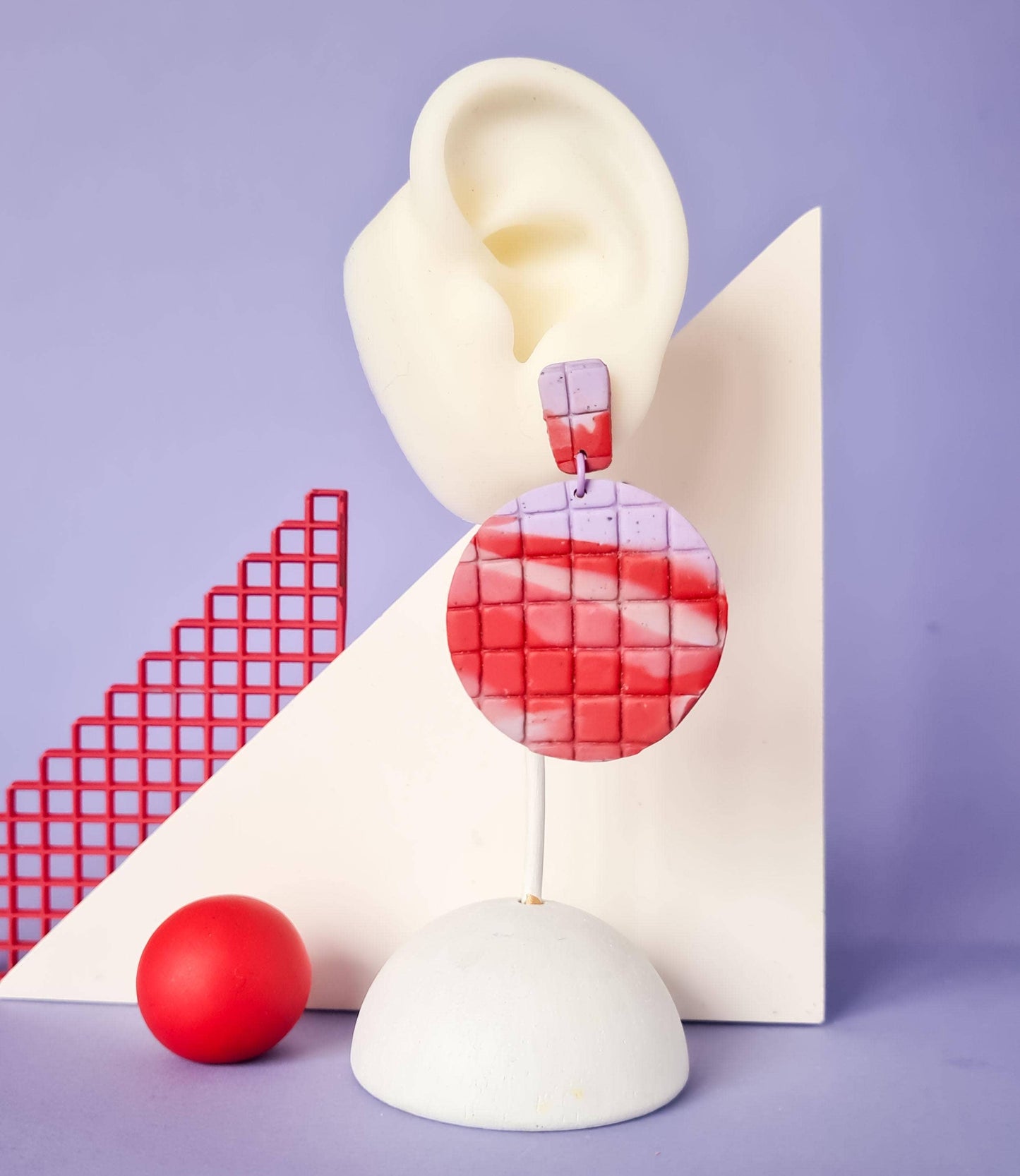 Mono - Dopamine Memphis Oorbellen - Handgemaakte Hangers van Polymeerklei