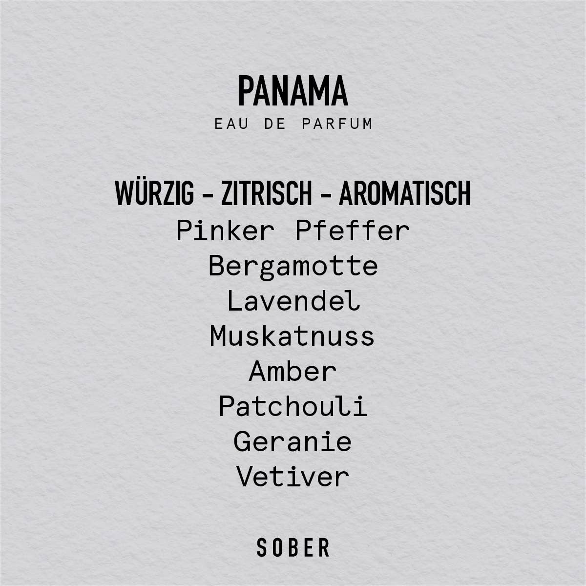 sober - PANAMA - eau de parfum